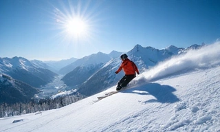 Skier on a mountain