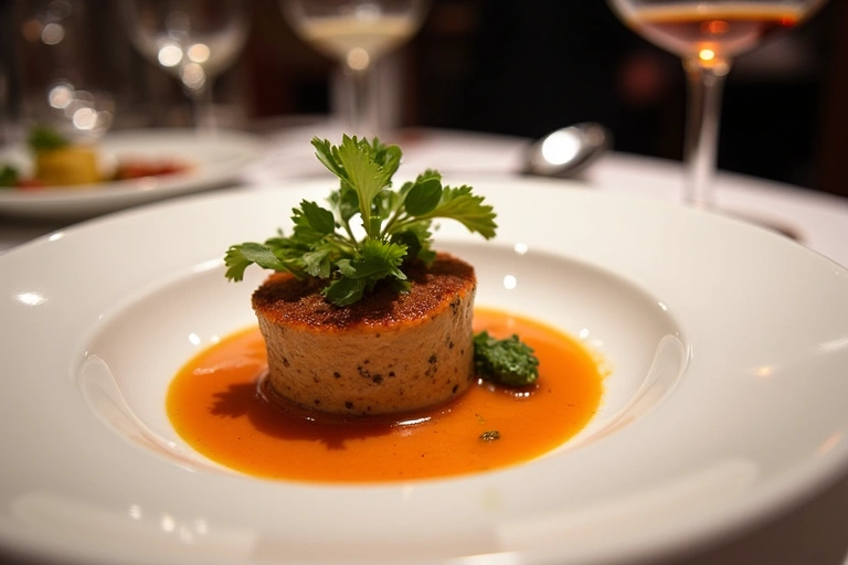 Gourmet dish served in a fine dining restaurant in Aspen