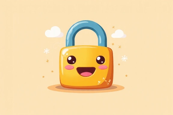 Child-friendly padlock icon symbolizing online safety for kids