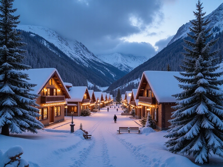 Charming winter village