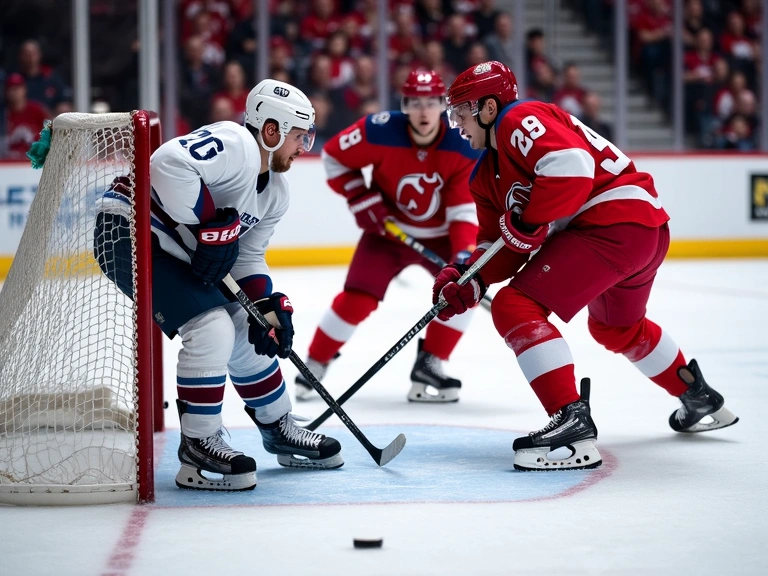 Ice hockey game in progress