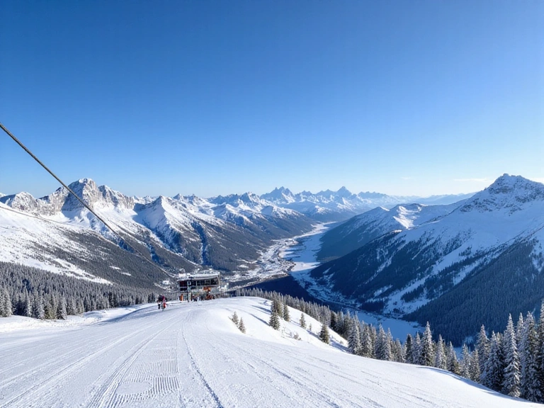 Panoramic view from a ski lift