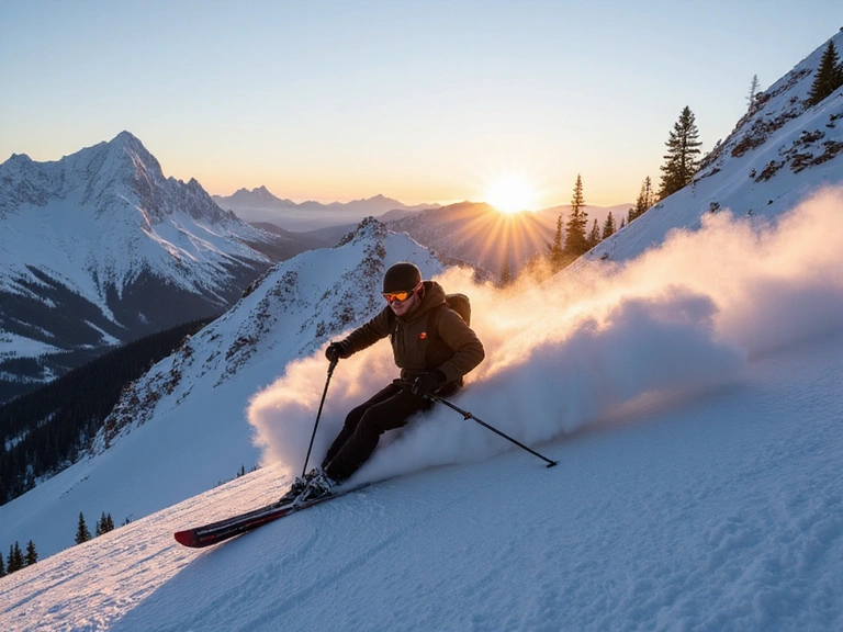 Skier descending a mountain