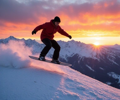 Snowboarder performing a trick
