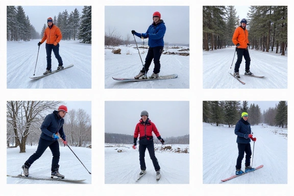 Diverse group enjoying various winter sports